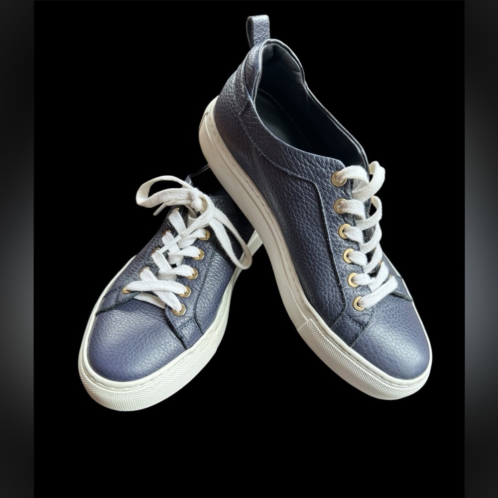 M. Gemi Palestra Navy Leather Sneakers with White Soles Size 37